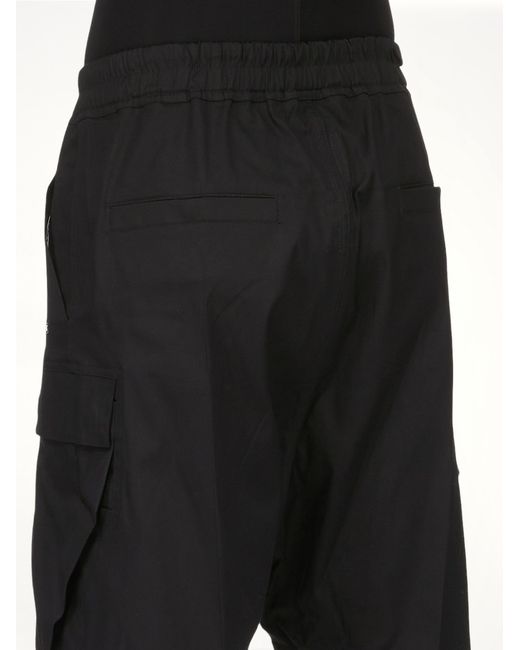 Rick Owens Black Cargobela Shorts, 100% Cotton for men