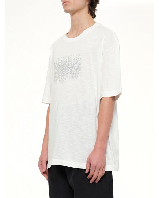 Maison Margiela White Slubby Logo T-Shirt for men