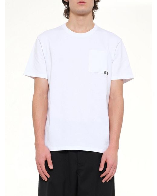 Loewe White Two-Tone Anagram Relaxed Fit T-Shirt for men