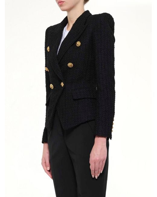 Balmain Black 6 Btn Tweed Jacket