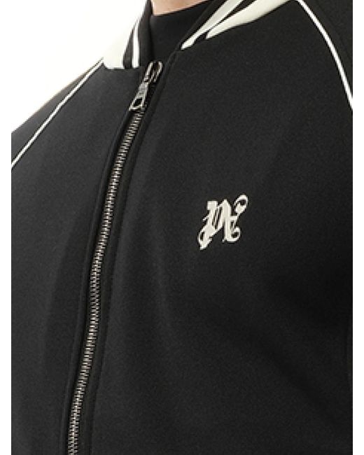 Palm Angels Black New Monogram Track Jacket, 100% Polyester, Size: Small for men