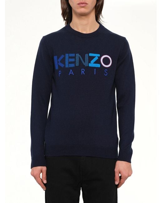 KENZO Blue Logo Jumper for men