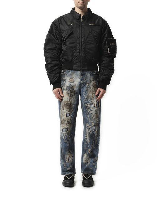 THUG CLUB Black A Wingless Bird Bomber Jacket, 100% Nylon for men