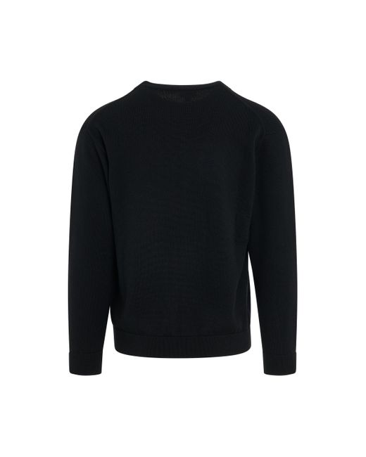 KENZO Black 'Boke Flower Knit Sweater, Long Sleeves, , 100% Wool, Size: Small for men