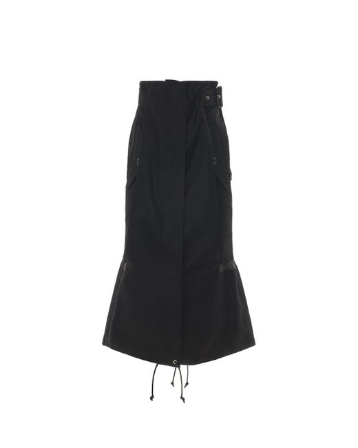 Sacai Cotton Gabardine Mix Skirt In Black | Lyst UK