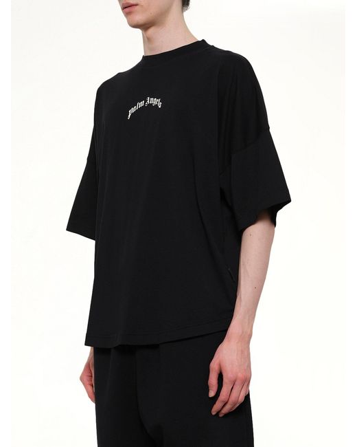 Palm Angels Black Classic Logo Over T-Shirt for men