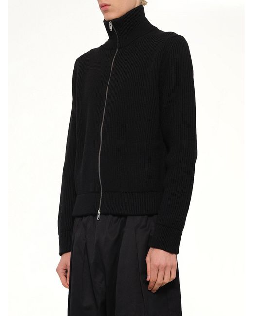 Maison Margiela Black Drivers Knit Zip Sweater for men
