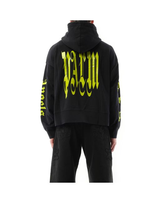 Palm Angels Black 'Vertigo Hoodie, /Lime, 100% Cotton, Size: Small for men