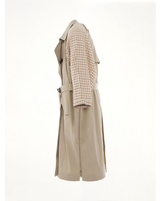 Maison Margiela Natural Double Breasted Trench Coat, Long Sleeves, 100% Cotton for men