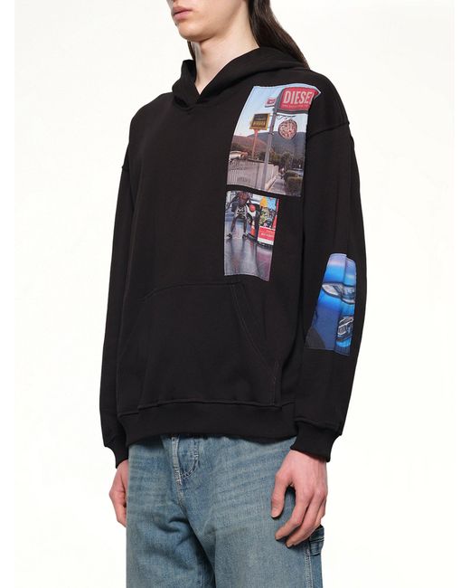 DIESEL Black Boxt-Hood-T6 Hoodie for men