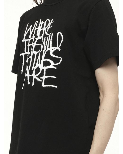 Sacai Black Where The Wild Things Are Logo T-Shirt for men