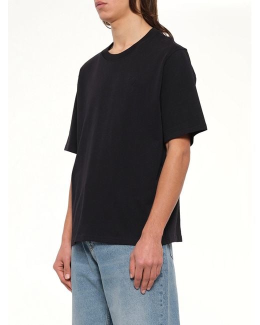 AMI Black Tonal Embossed Big Ami De Coeur T-Shirt for men