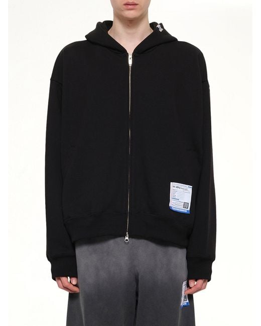 Maison Mihara Yasuhiro Black Instrumental Heavy Weight Zip Hoodie for men