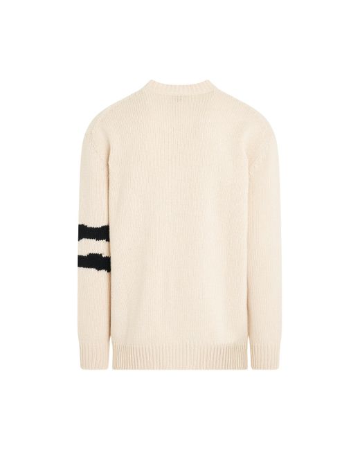Alexander McQueen Black Skull Intarsia Knit Sweater, Long Sleeves, Cream/, 100% Cashmere, Size: Medium for men