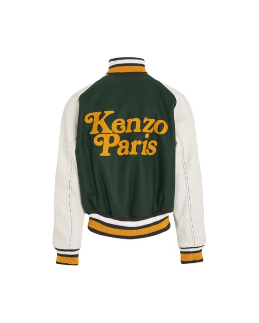 KENZO Green 'By Verdy Varsity Bomber Jacket, Long Sleeves, , Size: Small for men