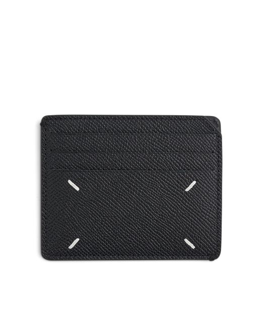 Maison Margiela Black Four Stitches Leather Card Holder, , 100% Leather for men