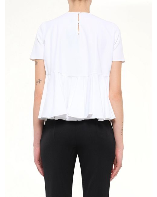McQueen White Cotton Piquet Top