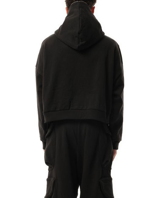 Entire studios Black Eternal Zip Hoodie, Long Sleeves, 100% Cotton, Size: Small for men