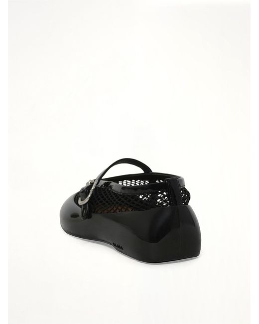 Alaïa Black Ballet Fishnet & Rubber Flats