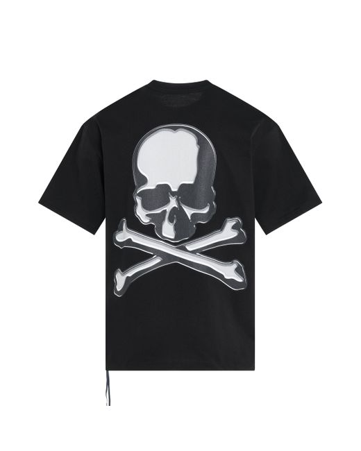 Mastermind Japan Black Metal Logo T-Shirt, Short Sleeves, , 100% Cotton, Size: Medium for men