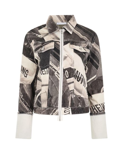 Helmut Lang Multicolor Cuff Zip Trucker, Long Sleeves, 100% Cotton, Size: Medium