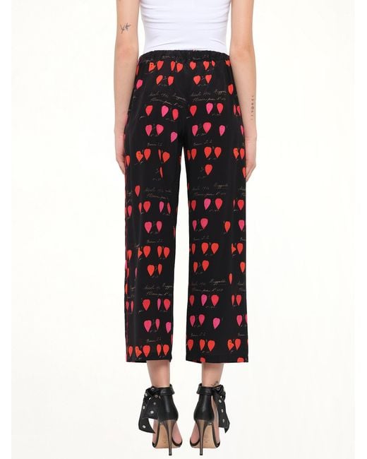 McQueen Black Petal Print Pants
