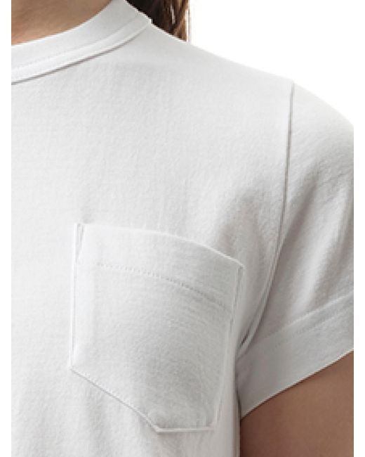 Sacai White X Cotton Poplin X Jersey T-Shirt, Short Sleeves, 100% Cotton