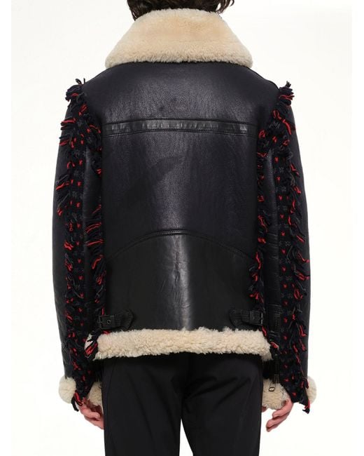 Lanvin Black Vintage Shearling Jacket for men