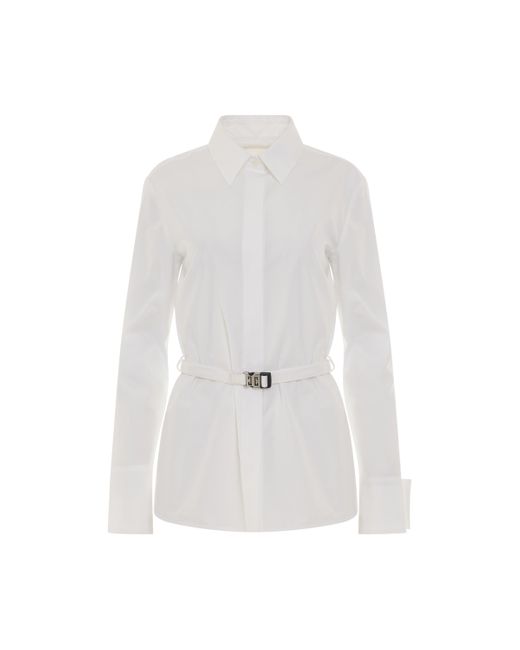Givenchy White Classic Poplin Shirt With Belt, , 100% Cotton