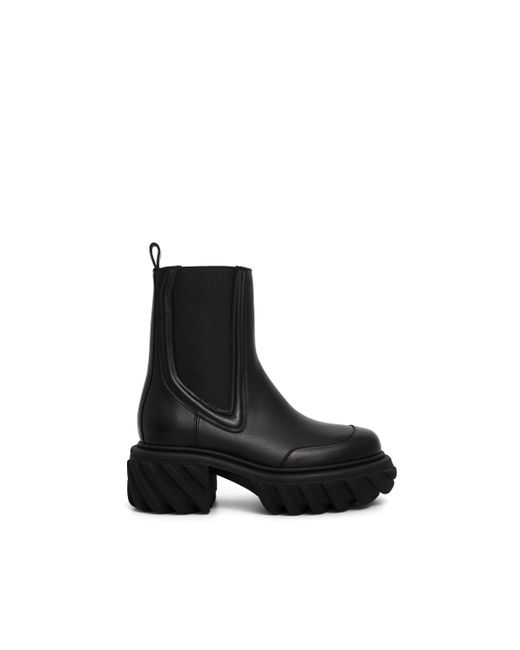 Off-White c/o Virgil Abloh Black Off- Tractor Motor Chelsea Boots, , 100% Rubber