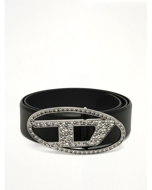 DIESEL Black B-1Dr Strass Belt