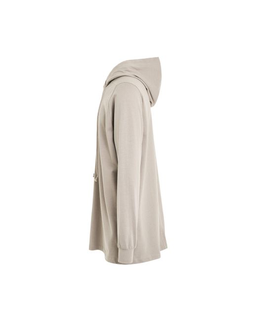 Rick Owens Natural 'Drawstring Long Hoodie, Long Sleeves, , 100% Cotton, Size: Small for men