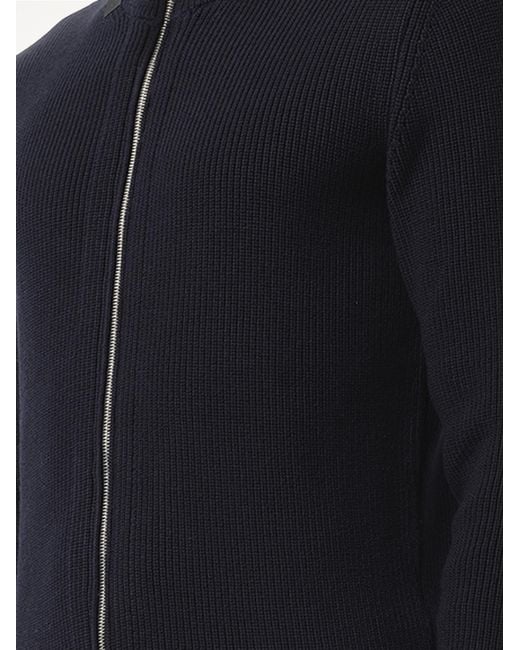 Maison Margiela Black English Rib Zip Cardigan for men