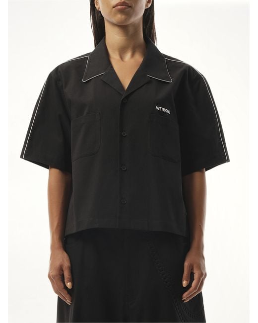 we11done Black Short-Sleeved Convertible Shirt