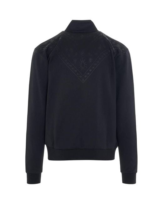 Marcelo Burlon Blue Bandana Slim Track Jacket, Long Sleeves, 100% Cotton, Size: Small for men