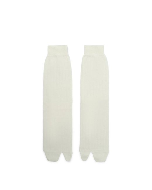 Maison Margiela White Tabi Socks, 100% Cotton, Size: Small for men