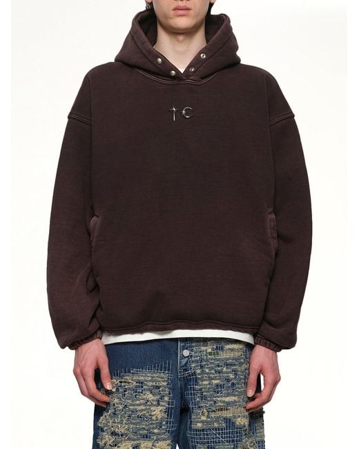 THUG CLUB Gray Devil Peace Patch Hoodie for men