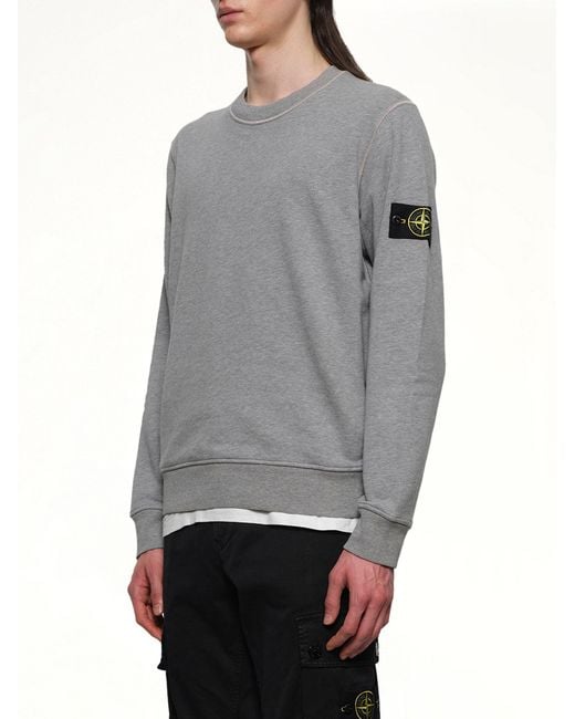 Stone Island Gray 6100060 Organic Cotton Sweatshirt for men
