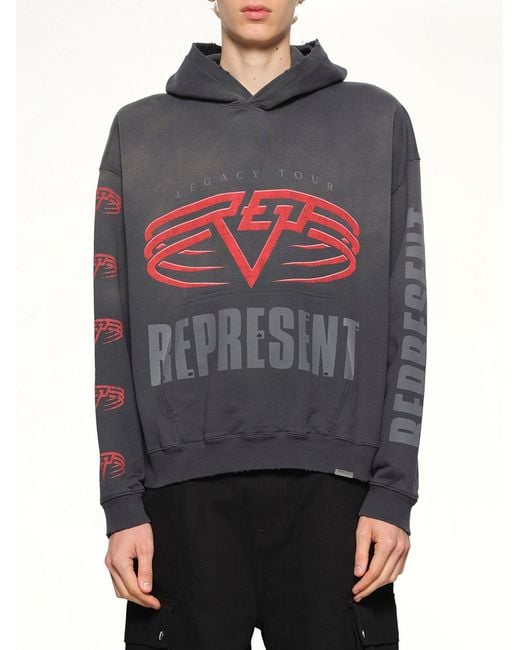Represent Gray Reversible Living Legacy Falcon Hoodie for men