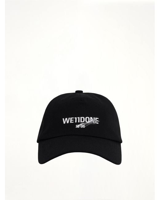 we11done Black Basic 1506 Logo Cap for men