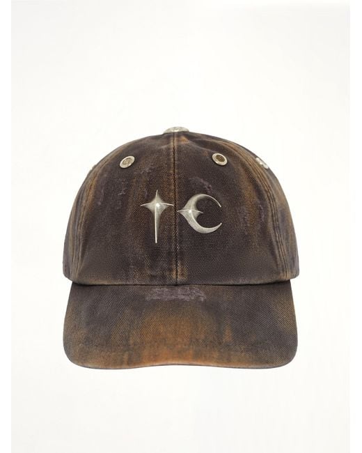 THUG CLUB Brown Tc Two Tone Washed Cap for men