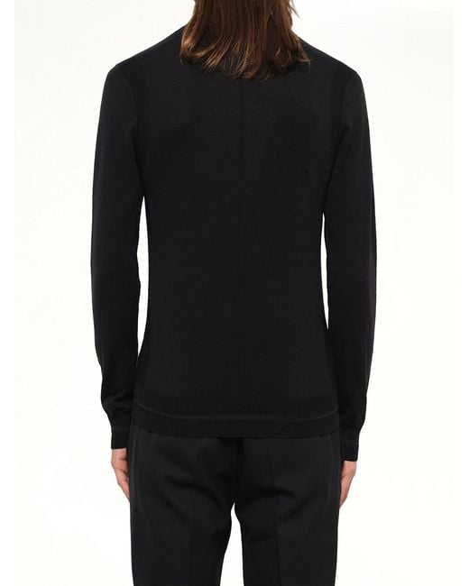 Givenchy Black Leather Patch Pullover for men