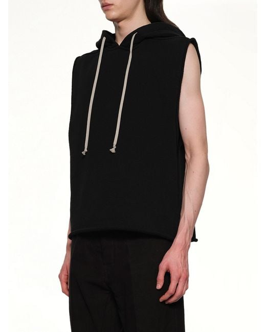Rick Owens Black Knit Hooded Tunic for men