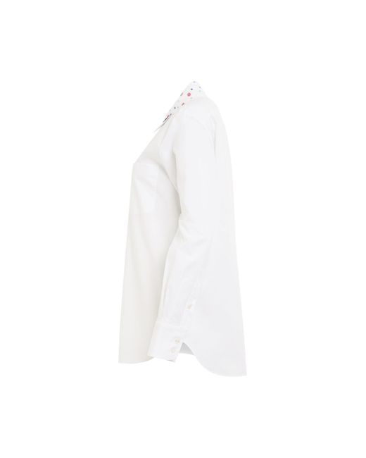 Marni White Sequined Collar Cotton Shirt, Long Sleeves, Lily, 100% Cotton