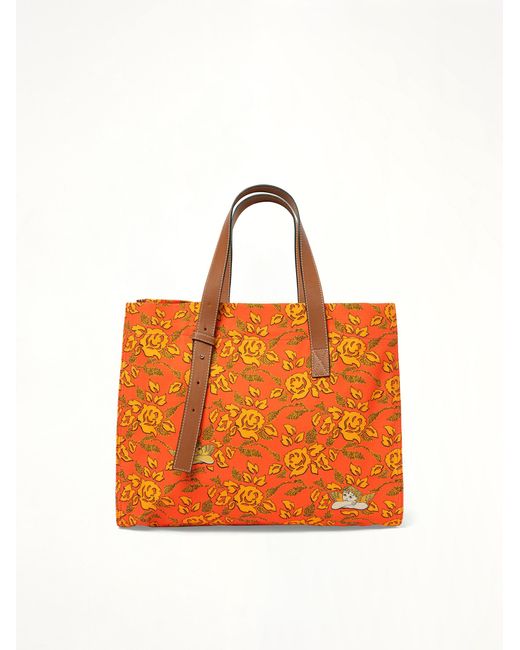 Loewe Orange X Paula Print Tote, 100% Leather
