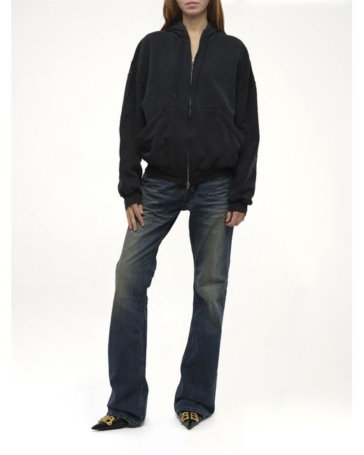 Balenciaga Belleville Large Zip-Up Hoodie, 100% Cotton in Black | Lyst