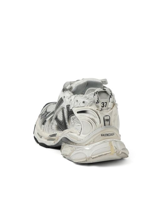 Balenciaga White Runner Gradient Sneakers, 100% Polyurethane
