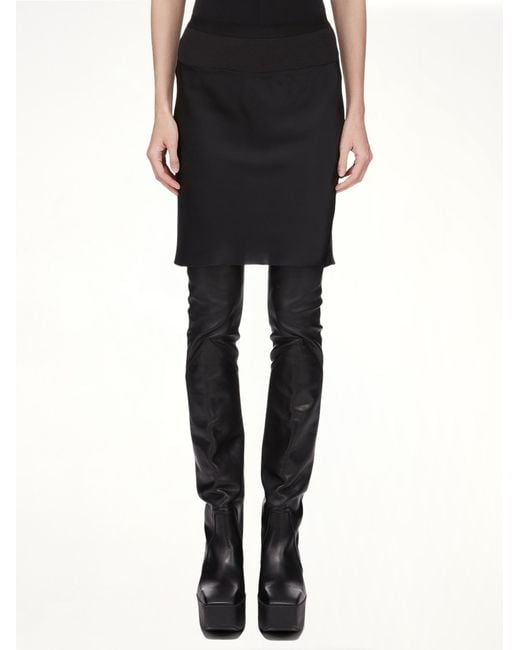 Rick Owens Black Short Bias Skirt, 100% Cotton