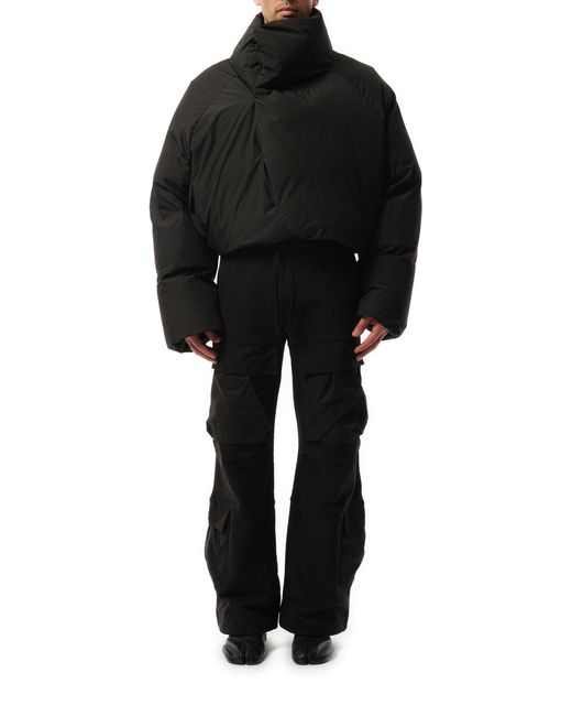 Entire studios Black Dbl Puffer Jacket, Long Sleeves, 100% Polyester, Size: Medium for men