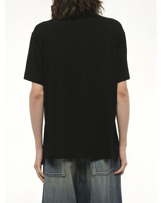 Doublet Black Big Neon Paint Fan Service T-Shirt, 100% Polyester for men
